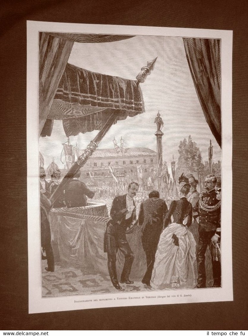 Vercelli nel 1887 Inaugurazione del monumento a Re Vittorio Emanuele … | Immagine principale