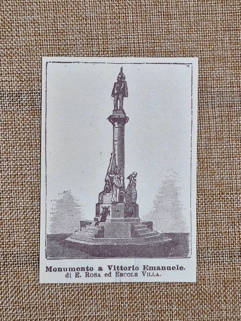 Vercelli nell'800 Monumento a Vittorio Emanuele di E. Rosa e … | Immagine principale