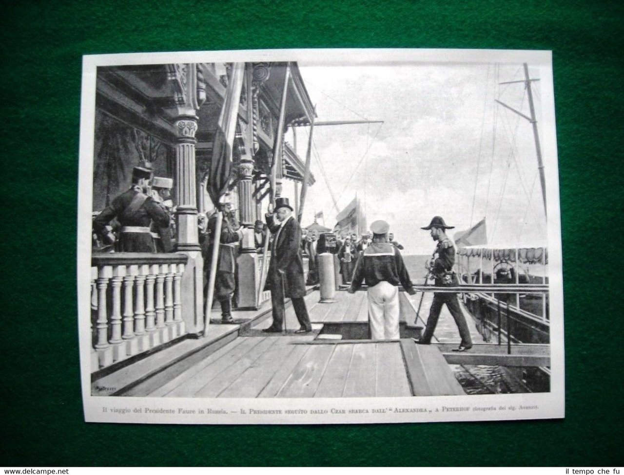 Viaggio Presidente Faure in Russia 1897 - Presidente sbarca dall'Alexandra | Immagine principale