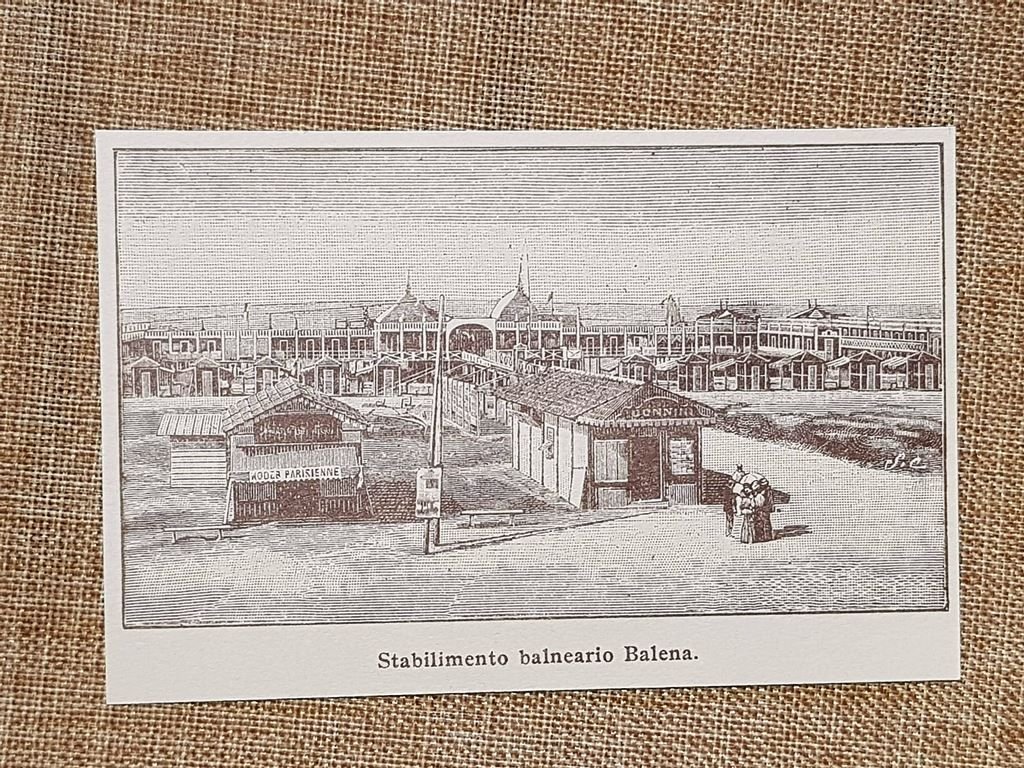 Viareggio nell'800 Stabilimento balneario Balena Lucca Toscana