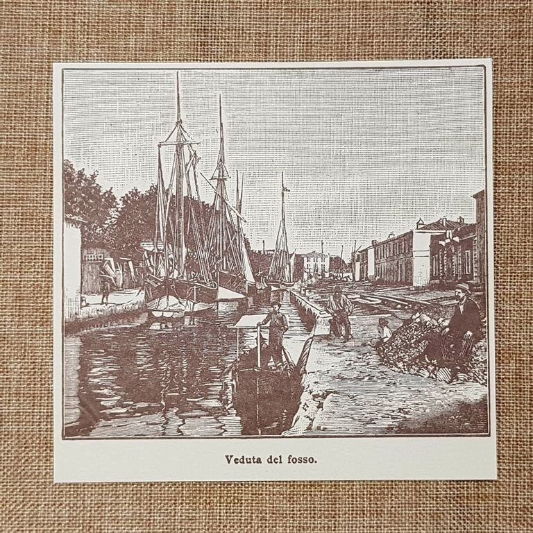 Viareggio nell'800 Veduta del fosso Lucca Toscana (1)