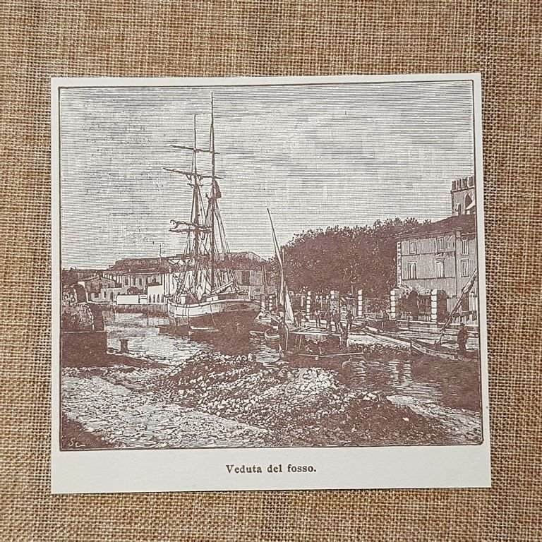 Viareggio nell'800 Veduta del fosso Lucca Toscana (2)