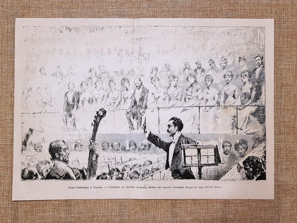 Vicenza 1880 Feste Palladiane Concerto Teatro Olimpico Coronaro Palladio Bianca