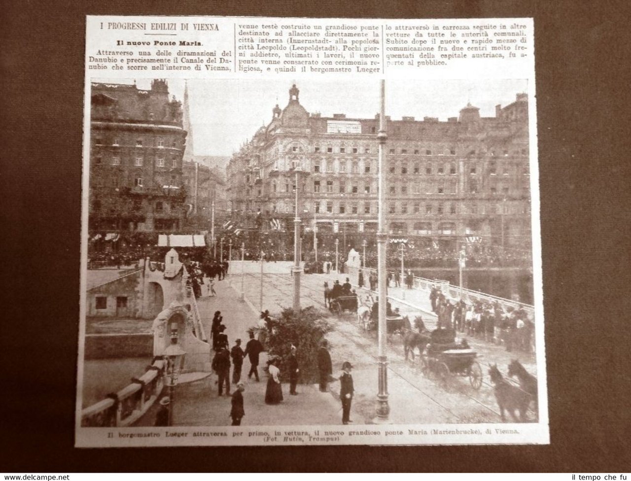 Vienna nel 1906 Borgomastro Lueger in auto sul nuovo Ponte …