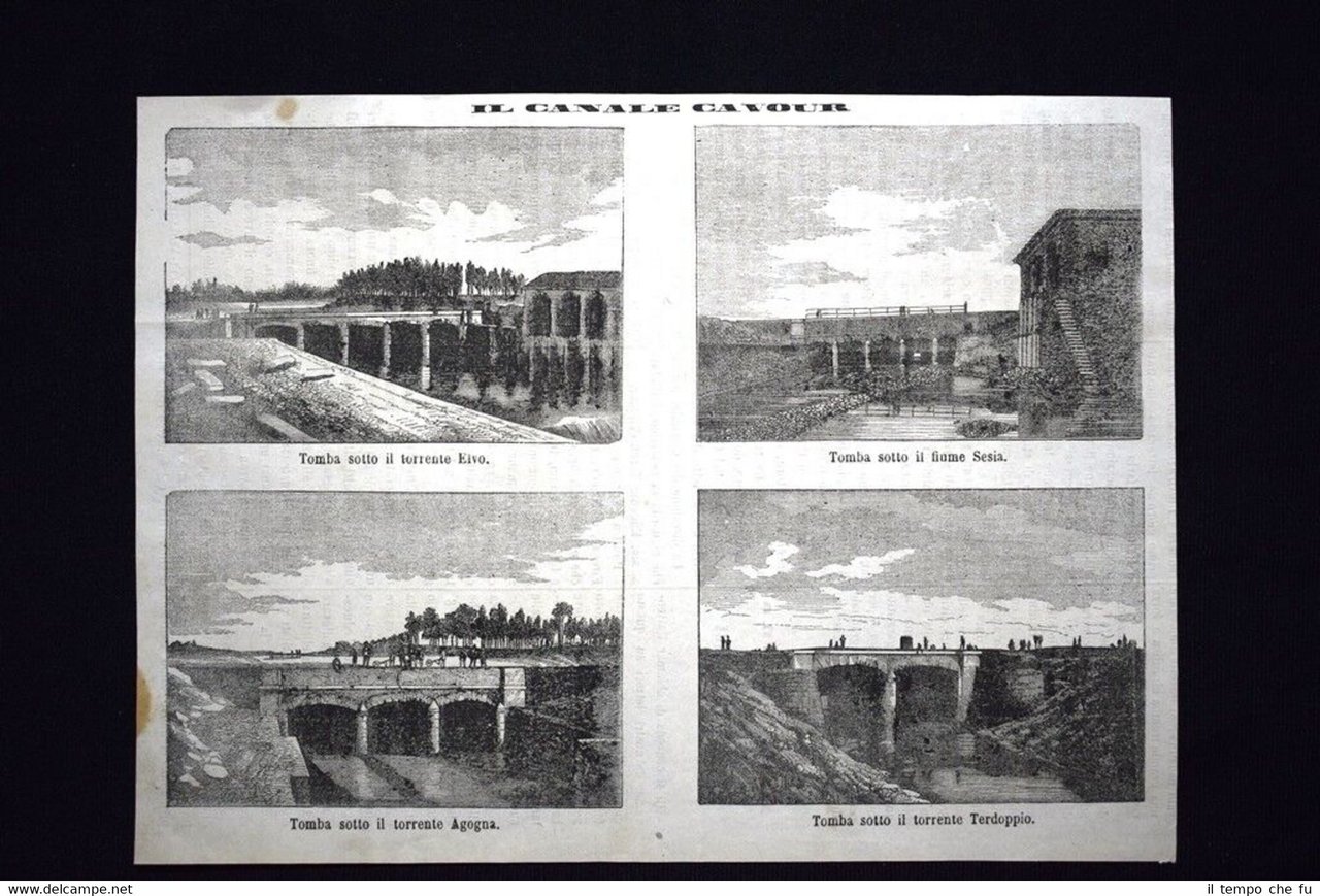 Viste del Canale Cavour, Torrente Elvo, Fiume Sesia Incisione del …