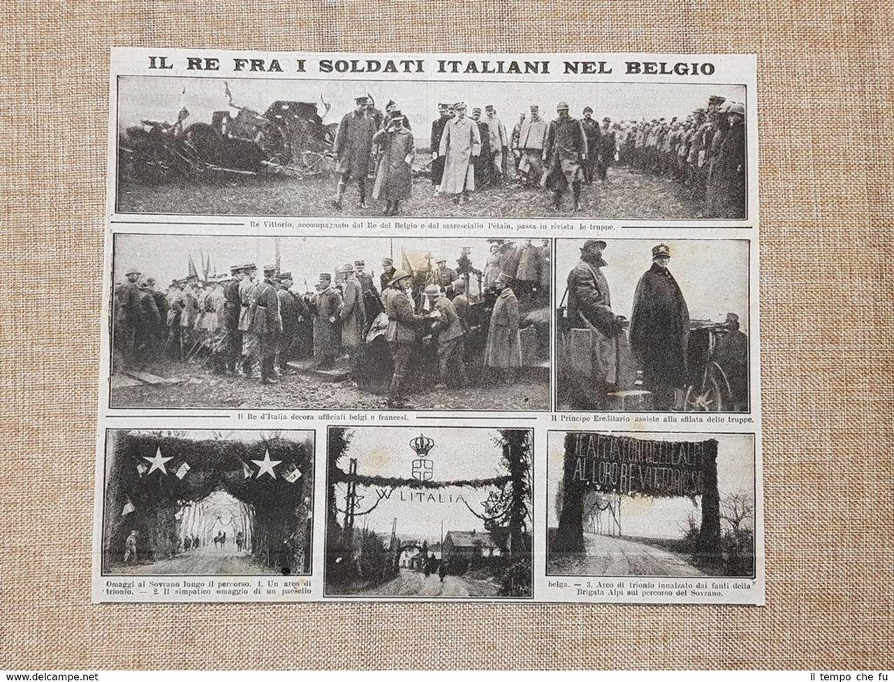 Vittorio Emanuele III Alberto I Maresciallo Pètain in Belgio nel …