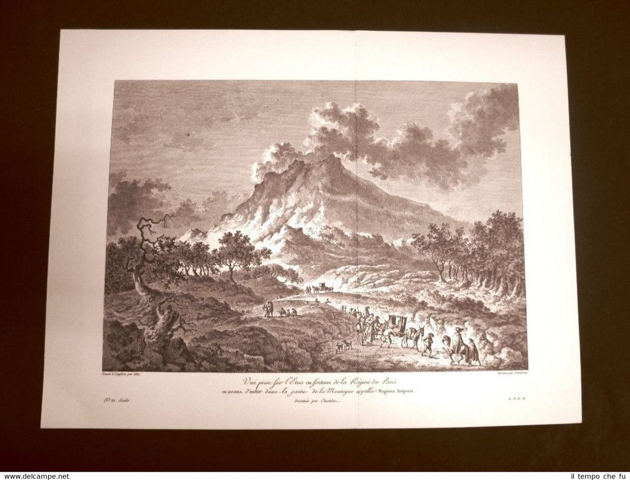 Vulcano Etna Regione dei Buoi e Scoperta Catania Sicilia Litografia …