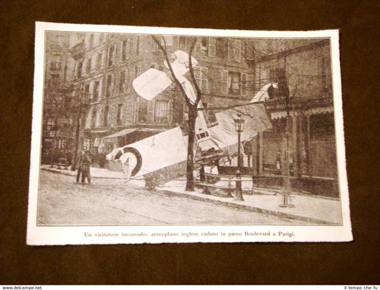 WW1 Grande guerra 1914-1918 Aeroplano d'Inghilterra caduto a Parigi nel …