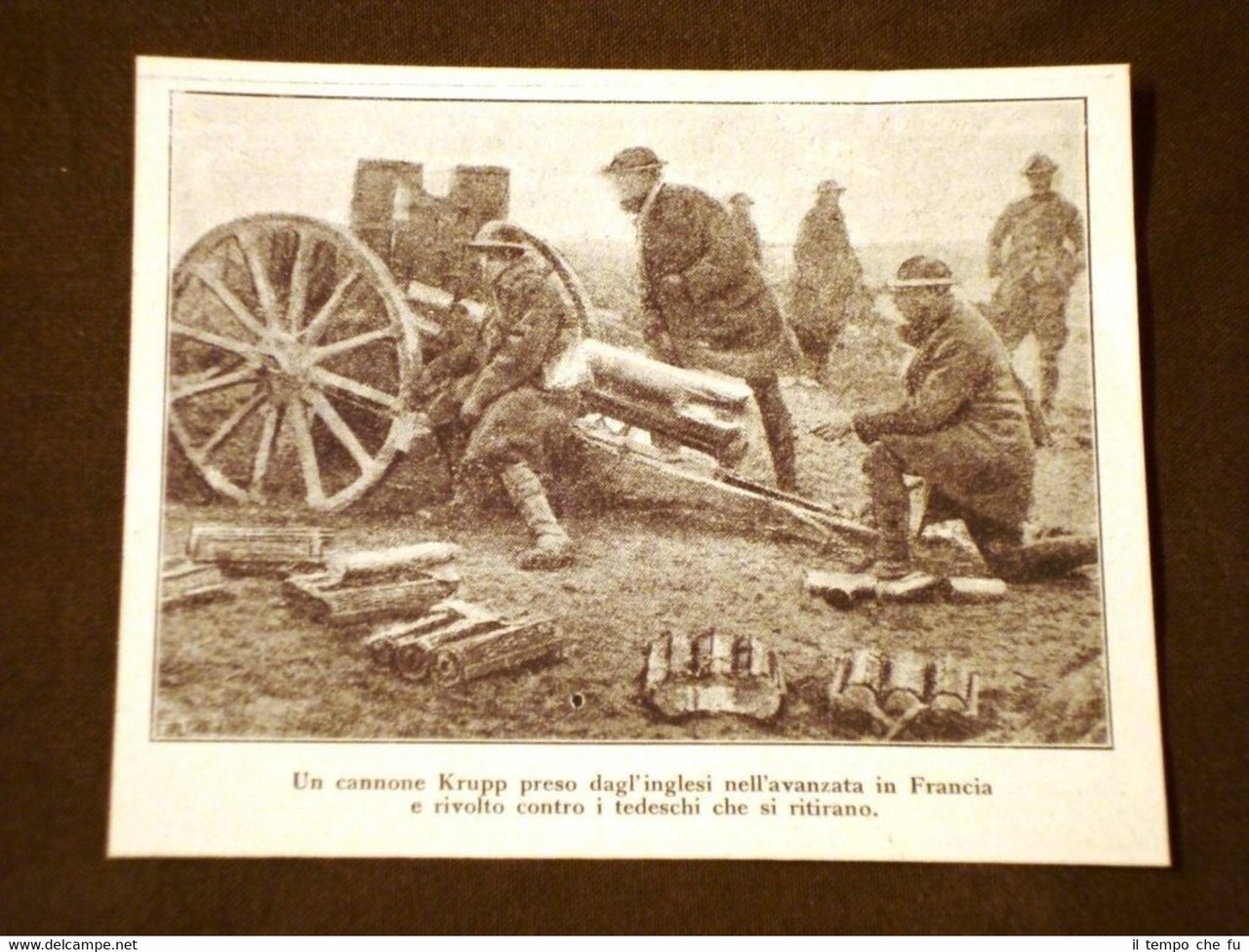 WW1 Grande guerra 1914-1918 Cannone Krupp preso da Inglesi Francia …