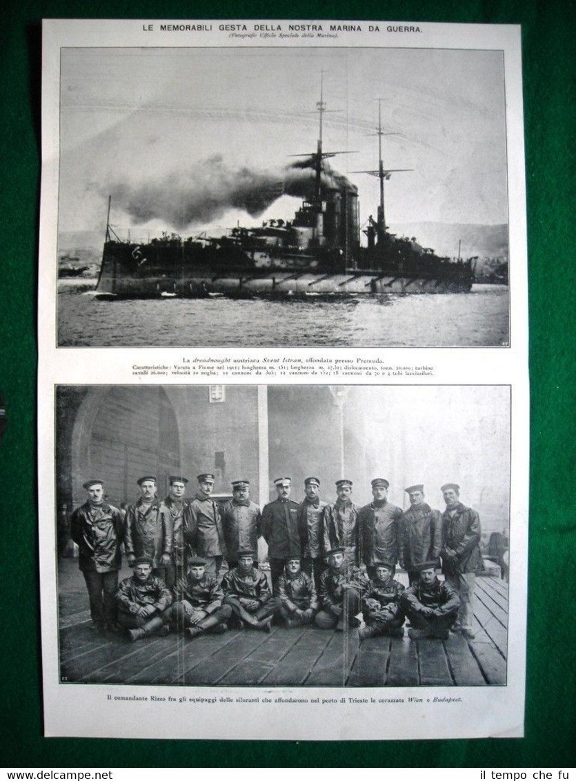 WW1 Guerra Mondiale 1918 corazzate Szent Istvan,Wien,Budapest + tenente Pagano | Immagine principale