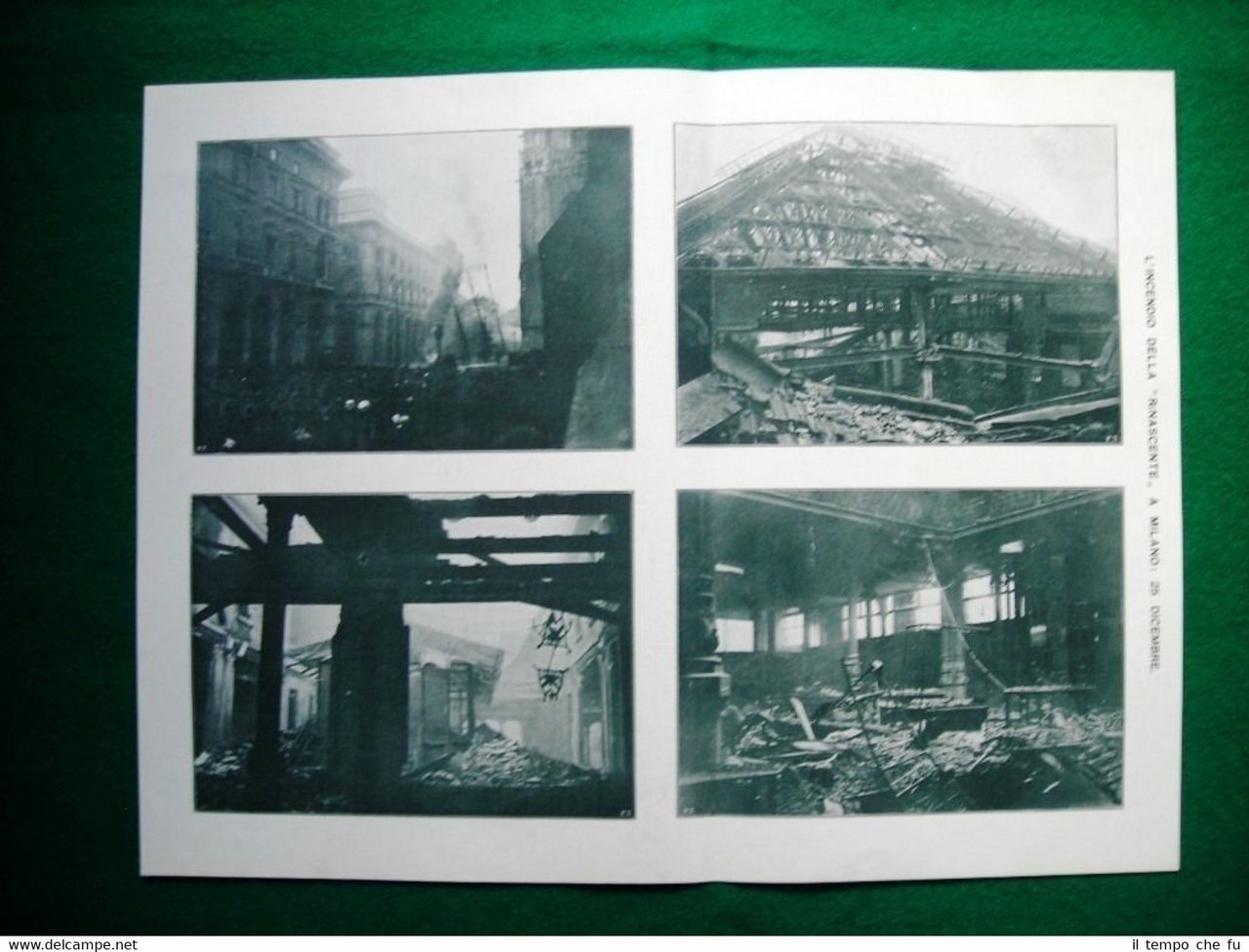 WW1 Guerra Mondiale 1918 incendio Rinascente a Milano + cupole …