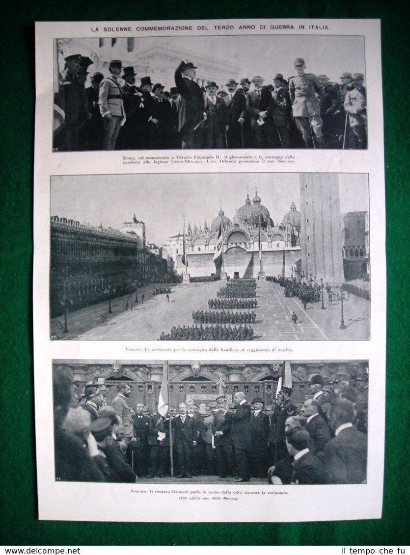 WW1 Guerra Mondiale 1918 Roma, on. Orlando, sindaco Grimani + …