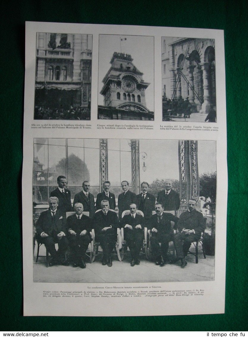 WW1 Guerra Mondiale 1918 Trieste Palazzo Municipale Stanek + città …