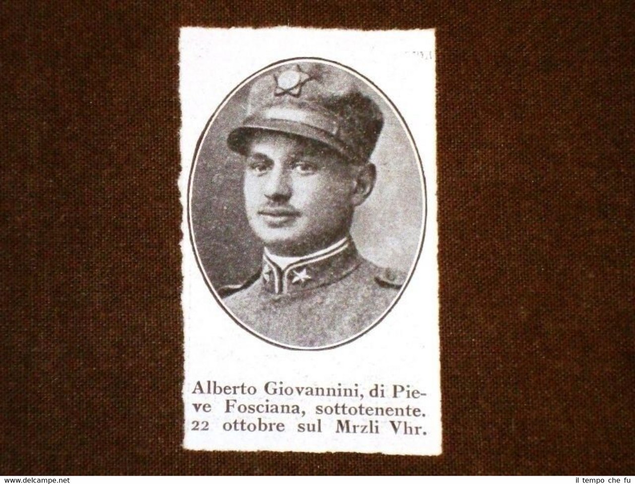 WW1 Prima Guerra Mondiale 1914 - 1918 Caduto Alberto Giovannini …