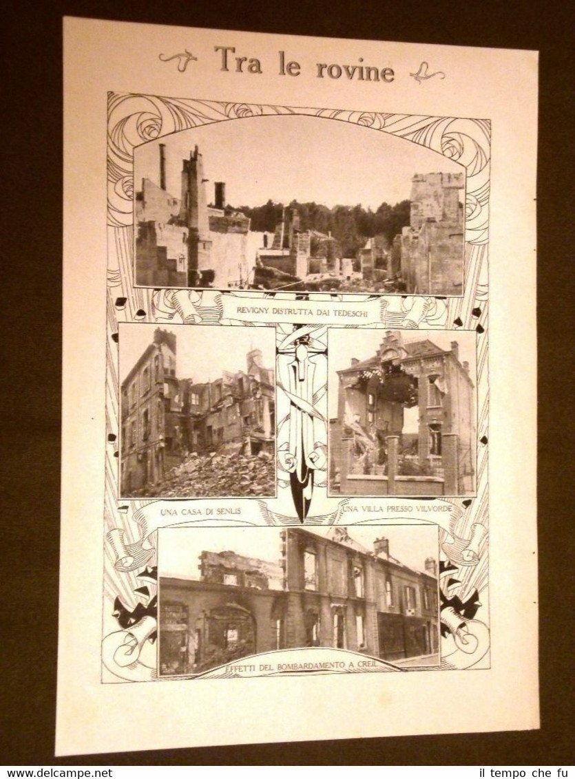 WW1 Prima Guerra Mondiale 1914-1918 Bombe su Revigny, Senlis, Vilvorde …