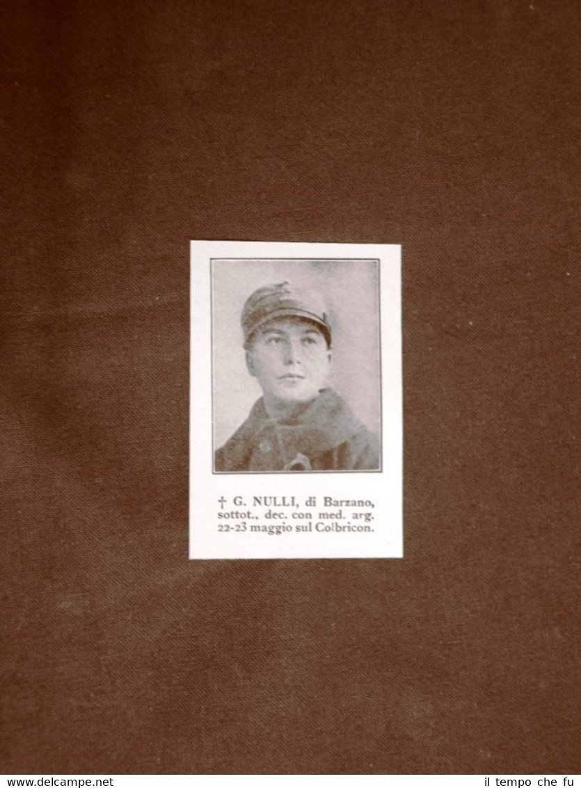 WW1 Prima guerra mondiale 1914-1918 Caduto G. Nulli di Barzano …
