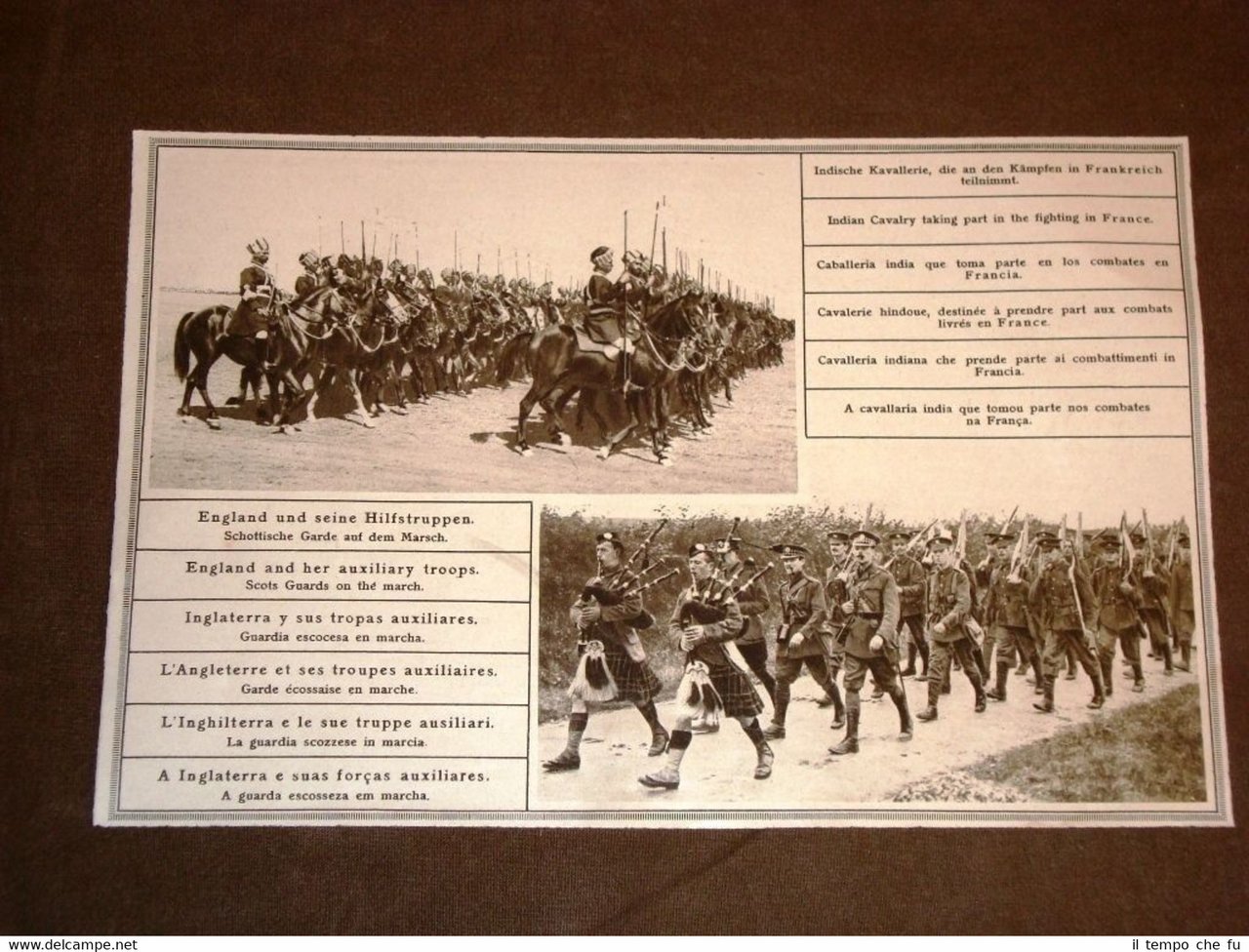 WW1 Prima guerra mondiale Cavalleria indiana in Francia Guardia scozzese … | Immagine principale