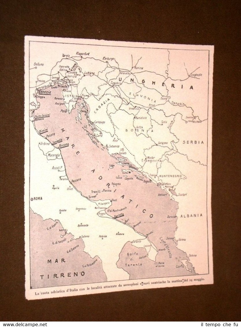 WW1 Prima guerra mondiale del 1914-1918 Carta attacchi aeroplani Austria … | Immagine principale