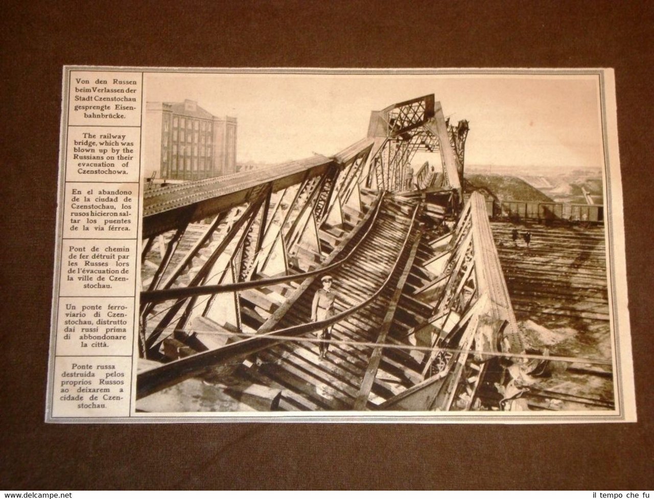 WW1 Prima guerra mondiale Ponte della ferrovia a Czenstochau Cattedrale …