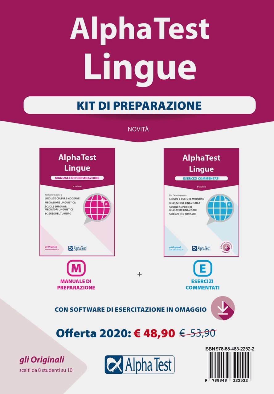 Alpha Test. Lingue. Per l'ammissione a lingue e culture moderne, …