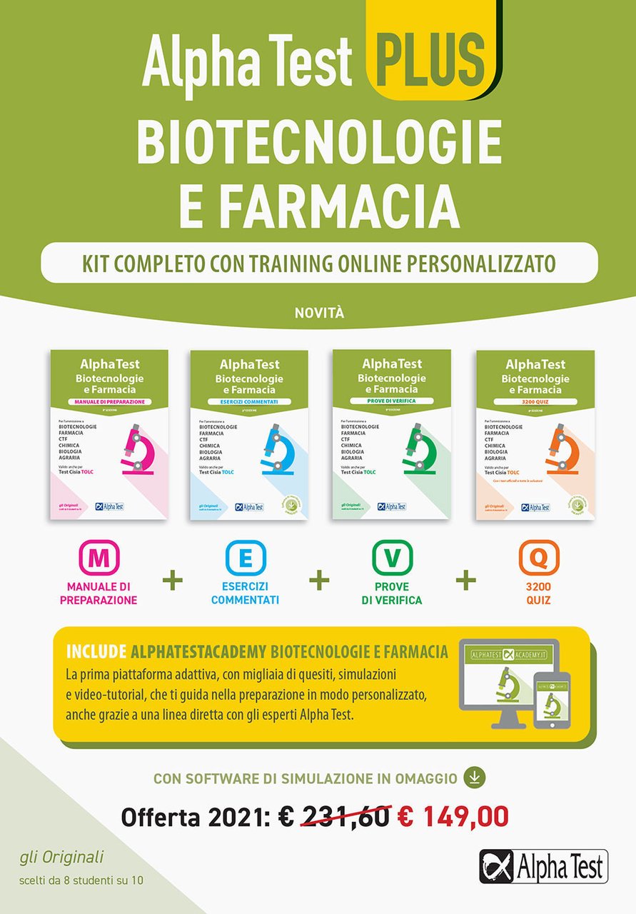 Alpha Test plus. Biotecnologie e farmacia. Kit completo di preparazione …