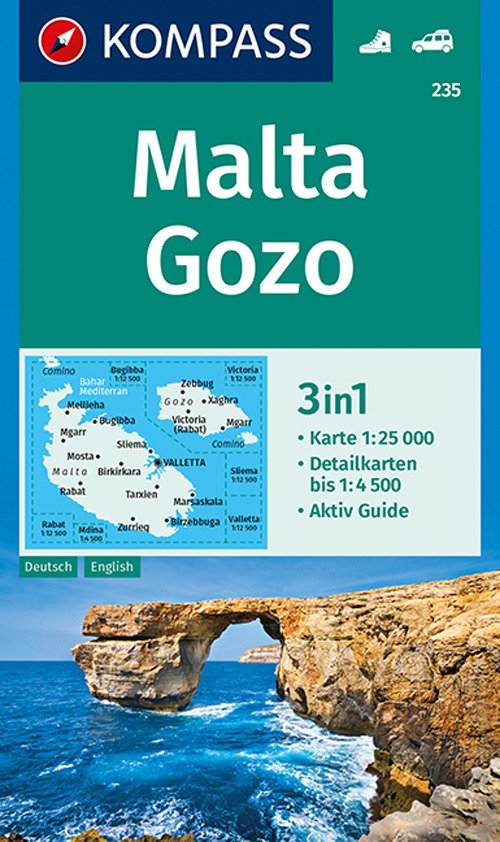 Carta escursionistica n. 235. Malta, Gozo 1:25.000. Ediz. tedesca e …