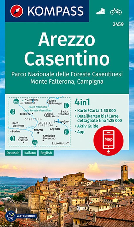 Carta escursionistica n. 2459. Arezzo, Casentino 1:50.000 (waterproof)