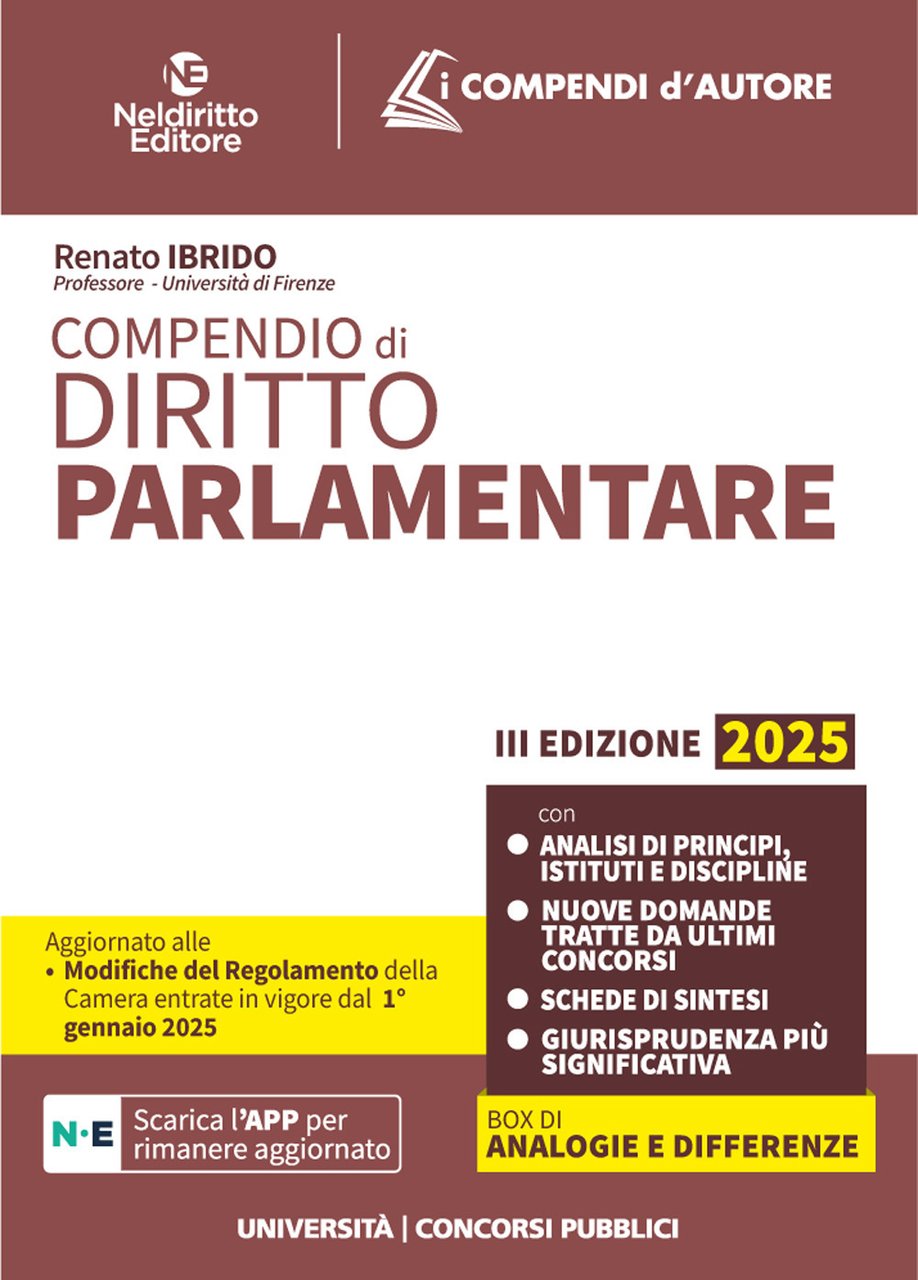 Compendio di diritto parlamentare 2025 | Immagine principale