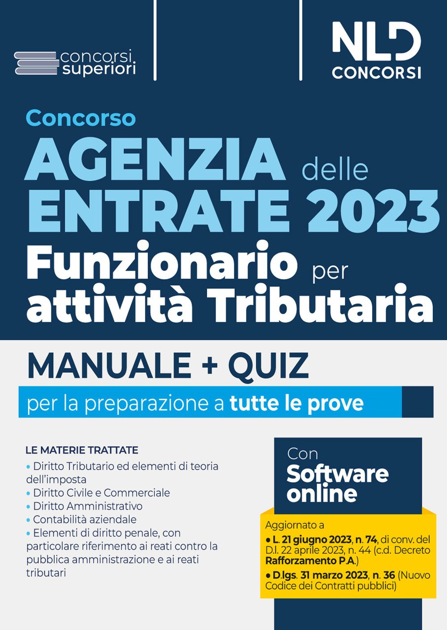 Concorso Agenzia delle Entrate 2023. Funzionario per attività tributaria. Manuale …