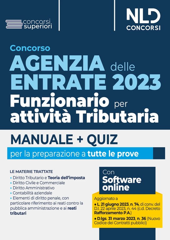 Concorso Agenzia delle Entrate 2023. Funzionario per attività tributaria. Manuale …