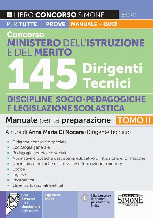 Concorso Ministero dell'istruzione e del merito. 145 dirigenti tecnici. Manuale … | Immagine principale