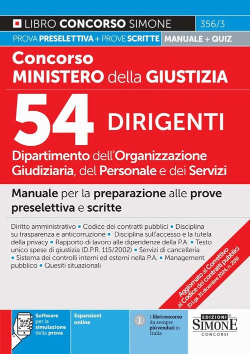 Concorso Ministero della Giustizia 2025. Dipartimento dell'Organizzazione giudiziaria del personale …