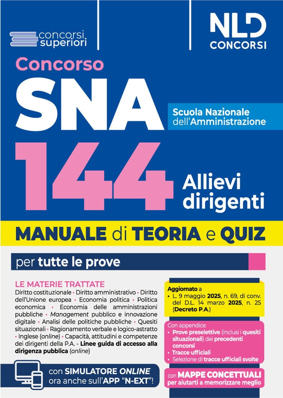 Concorso SNA per 144 Allievi. Manuale per la preparazione al …