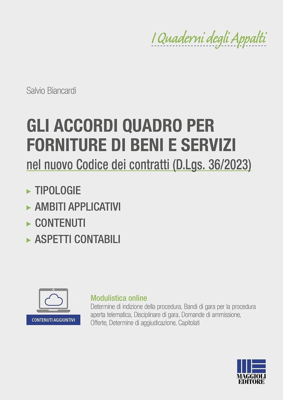 Gli accordi quadro per forniture di beni e servizi nel …