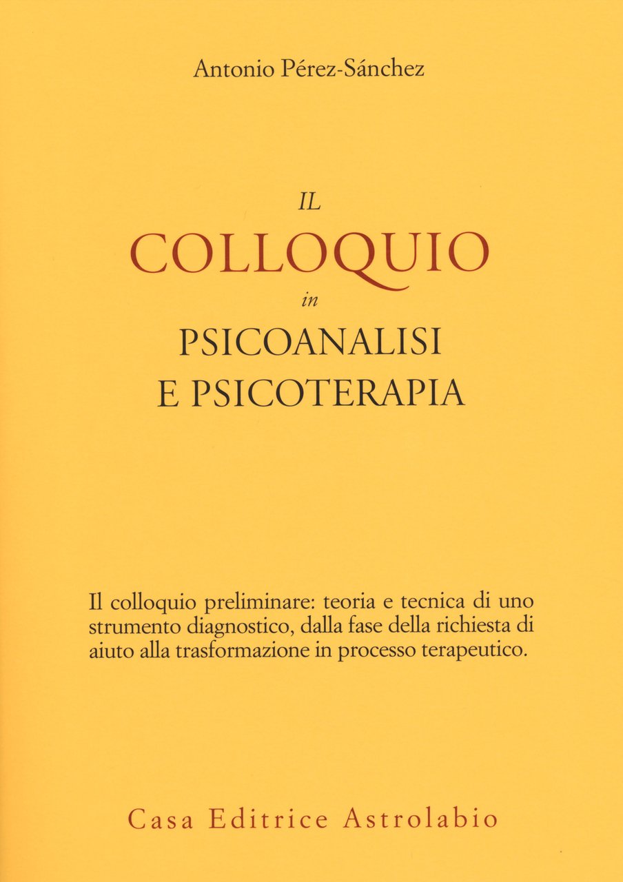 Il colloquio in psicoanalisi e psicoterapia | Immagine principale