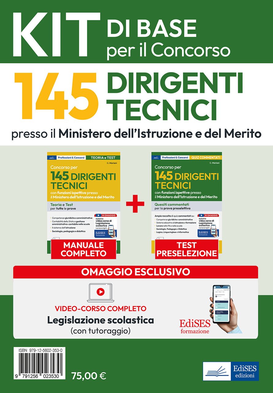 Kit base per il concorso 145 Dirigenti tecnici al Ministero … | Immagine principale