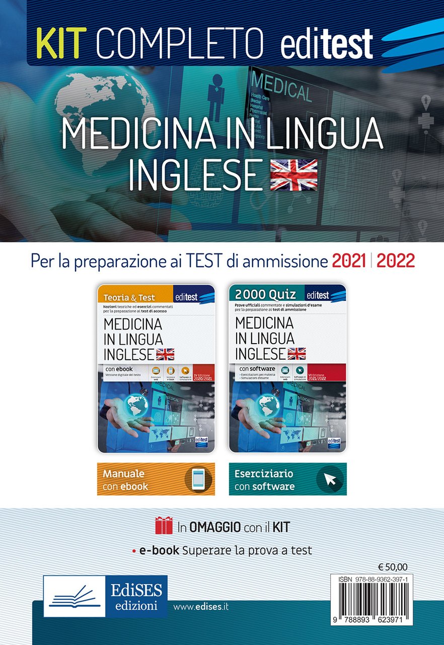 Kit completo EdiTEST. Medicina in lingua inglese. Teoria & test-2000 …