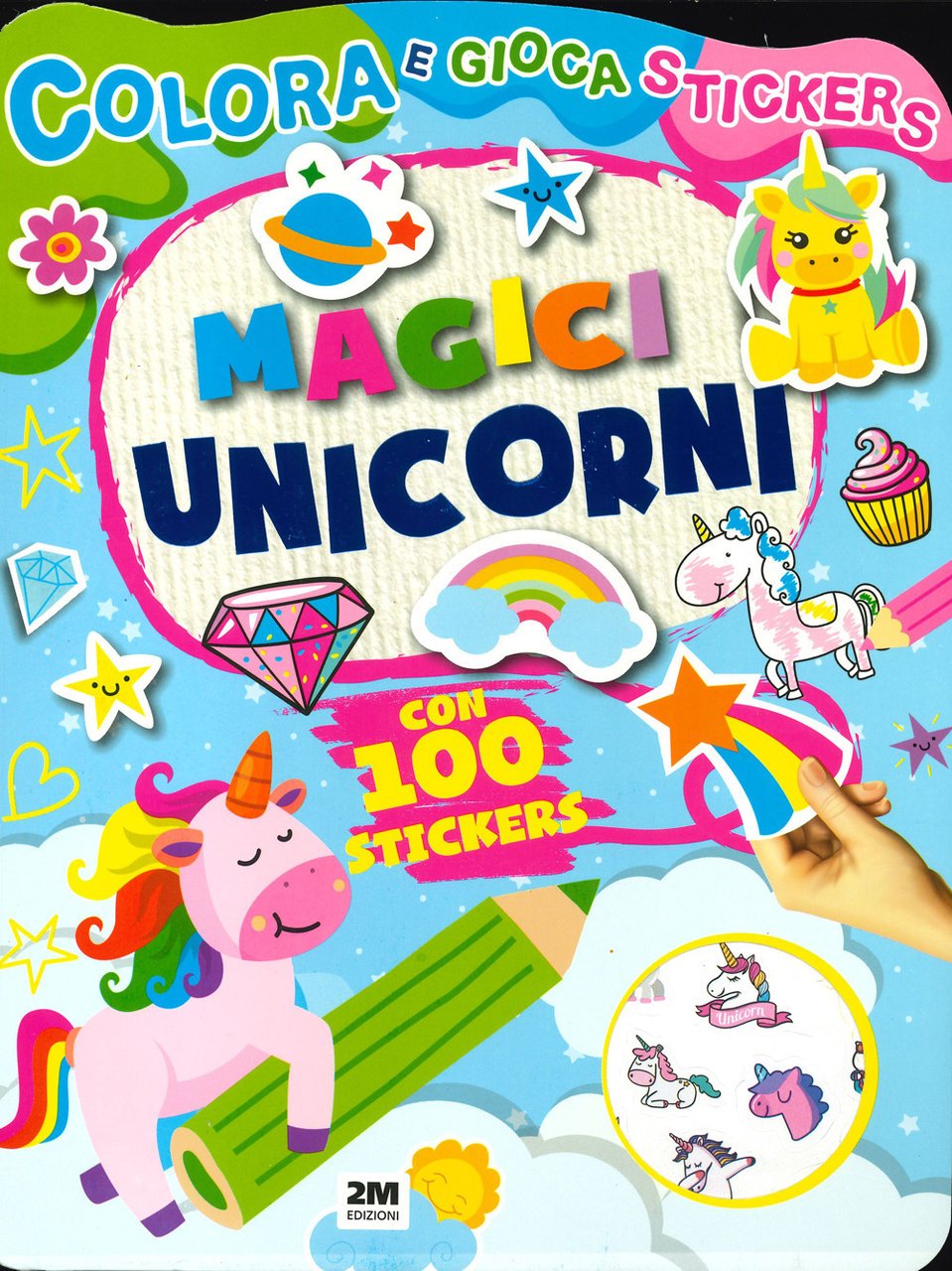Magici unicorni. Trendy model. Colora gioca stickers. Ediz. a colori