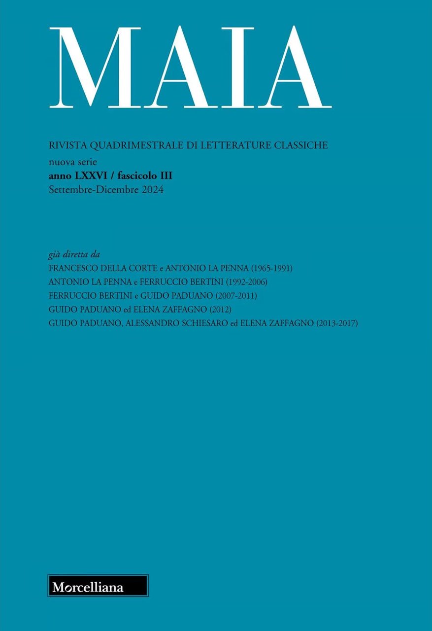 Maia. Rivista di letterature classiche (2024). Vol. 3 | Immagine principale