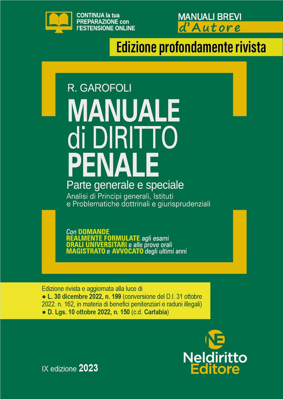 Manuale di diritto penale. Parte generale e speciale. Con espansione …