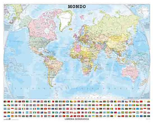 Planisfero politico con bandiere | Immagine principale