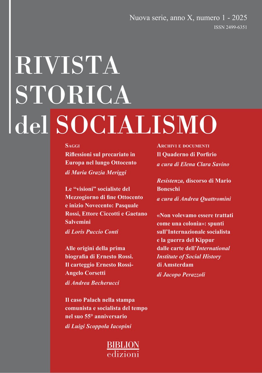 Rivista storica del socialismo (2025). Vol. 1
