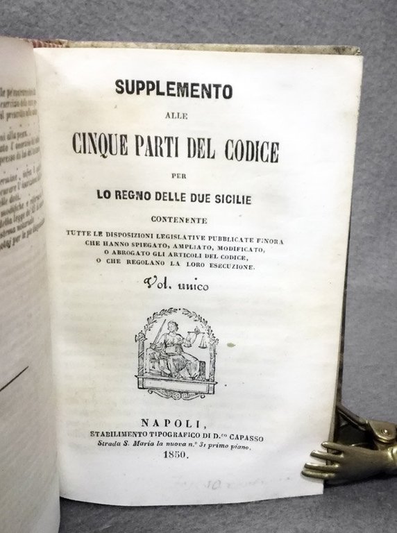 [Addizioni alle cinque parti del Codice per lo Regno delle …