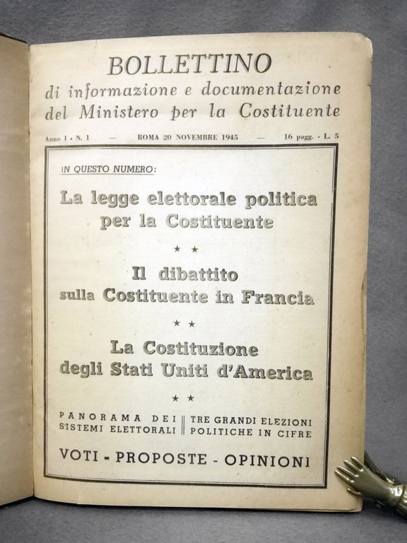 Bollettino di informazione e documentazione del Ministero per la Costituente.