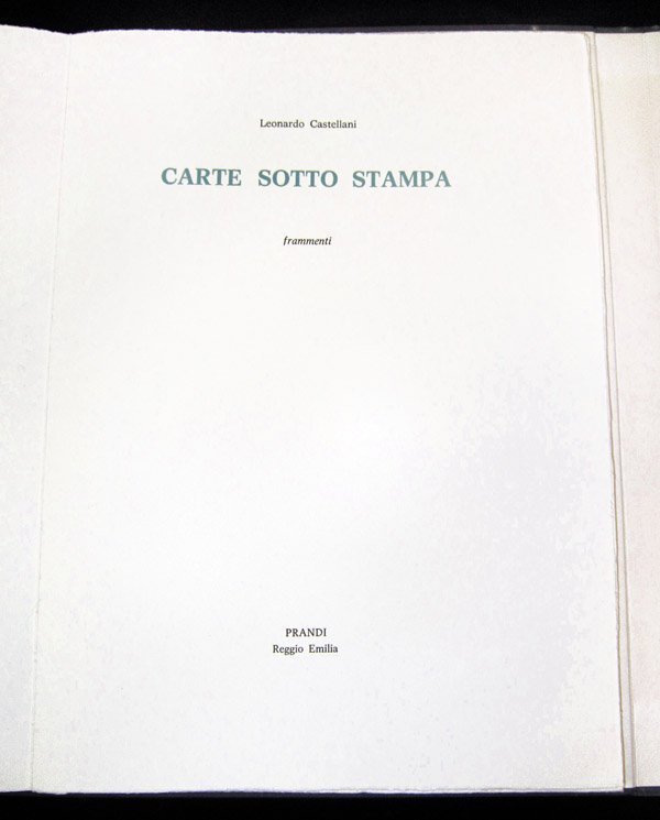 Carte sotto stampa. Frammenti