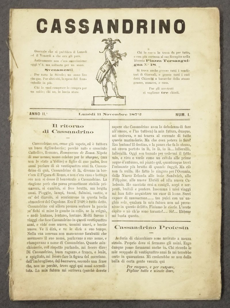 Cassandrino. Anno II, nn. 1-15. Seconda annata completa.