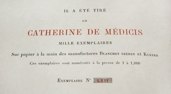 Catherine de Medicis [Rilegatura firmata]