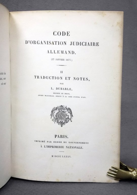 Code d'organisation judiciaire allemand (27 Janvier 1877)