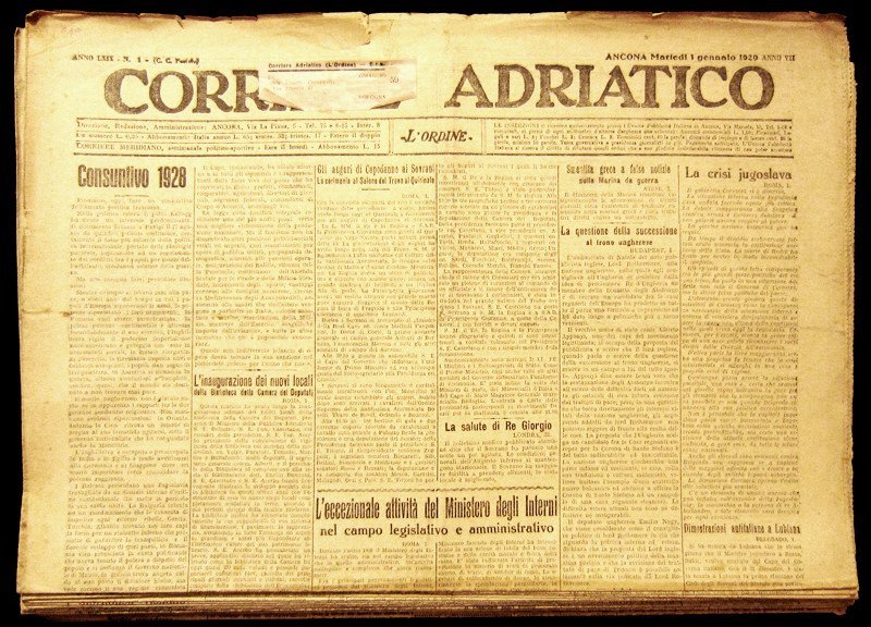 Corriere adriatico. 30 fascicoli, 1929