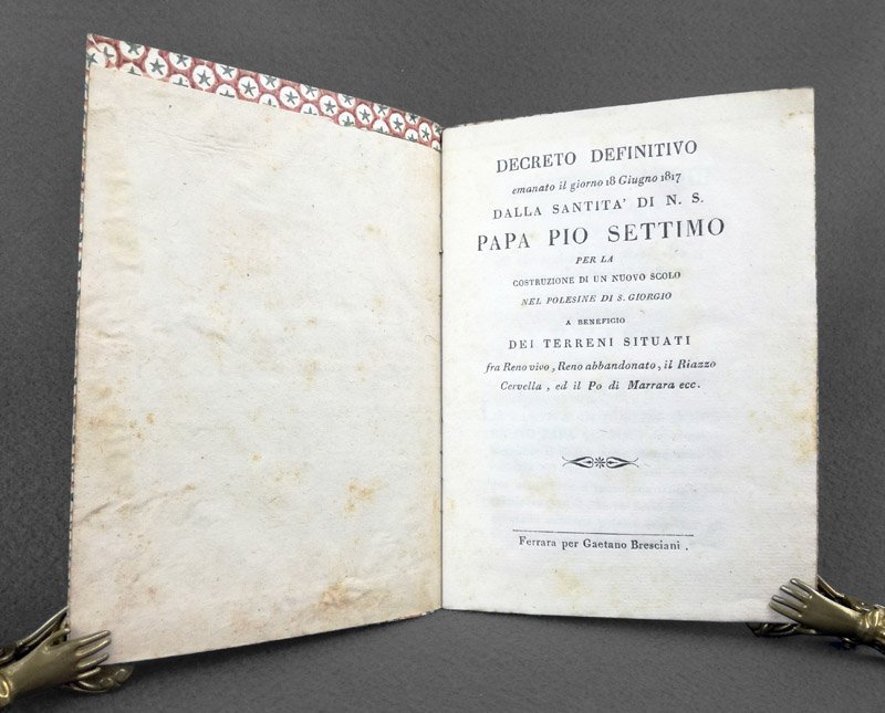 Decreto definitivo emanato il giorno 18 giugno 1817 [.] per …